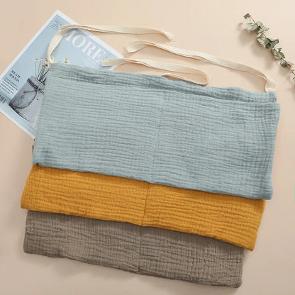 Large Multifunctional Cotton Baby Crib Organizer - 39x20cm Storage Bag for Diapers and Essentials
