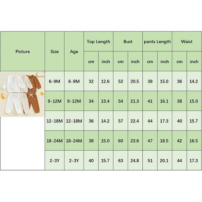 Unisex Toddler Autumn Knitwear Set - Long Sleeve Sweater and Elastic Waist Pants for Baby (2-Piece Cotton Outfit)