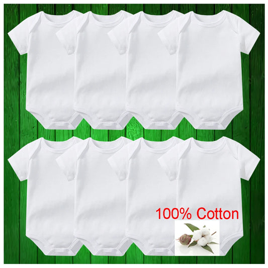 7-Pack 100% Cotton Summer Baby Bodysuits - Unisex Toddler Rompers and Jumpsuits for Newborns to 3 Years