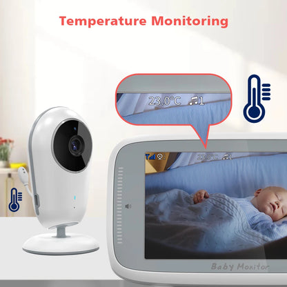 4-Inch HD Video Baby Monitor with 3X Digital Zoom, Two-Way Audio, Auto Night Vision, and Temperature Monitoring - Model VB615