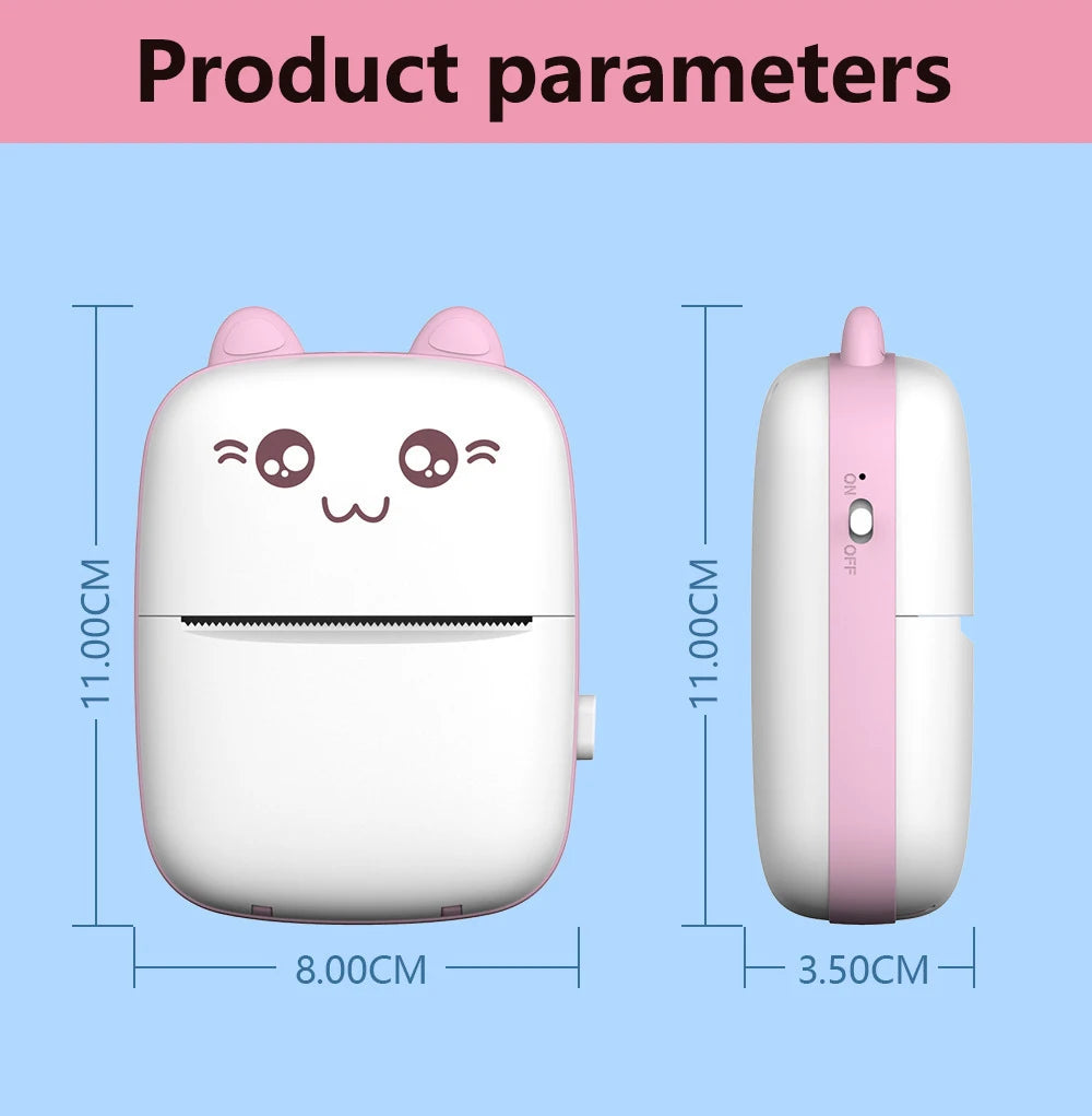 Portable Mini Printer Bluetooth Wrong Question Printing Thermal Printers Phone Photo Title Note Print Children's Gifts