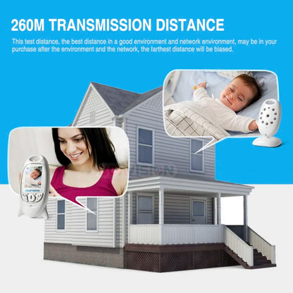 Wireless Video Baby Monitor with 2.0'' LCD Screen, Two-Way Audio, Night Vision, Temperature Monitoring, and 8 Lullabies