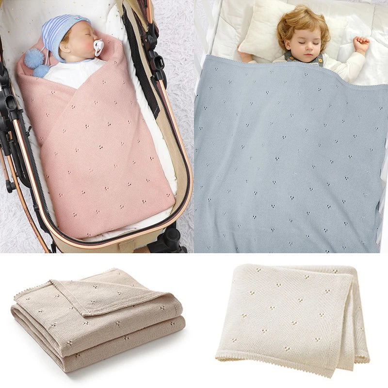 Baby Blankets Super Soft Newborn Cotton Knit Month Stroller Nursery Swaddle Wrap Quilts 90*70cm Infant Boy Girl Sleeping Covers