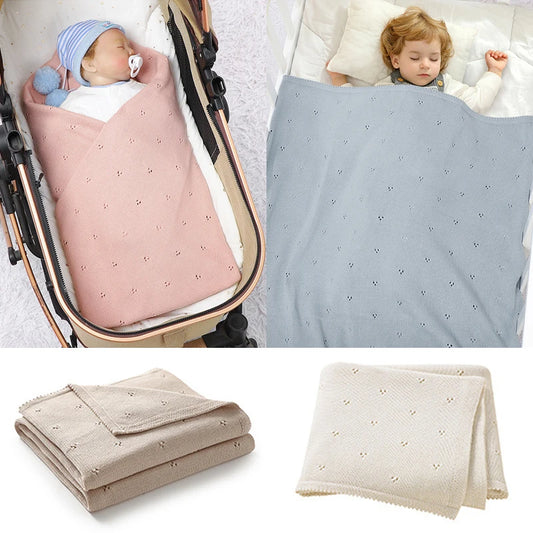 Baby Blankets Super Soft Newborn Cotton Knit Month Stroller Nursery Swaddle Wrap Quilts 90*70cm Infant Boy Girl Sleeping Covers