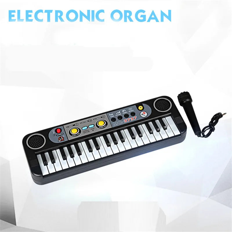 Mini 37-Key Kids Piano Keyboard with Microphone - Educational Musical Instrument for Children