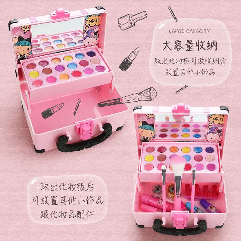 Girls' Princess Makeup Kit - Non-Toxic Cosmetic Set for Kids with Lipstick and Eyeshadow - Perfect Birthday Gift