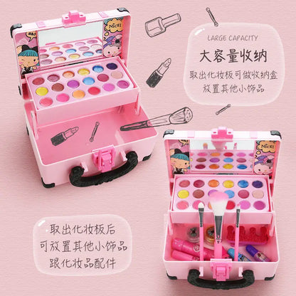 Girls' Princess Makeup Kit - Non-Toxic Cosmetic Set for Kids with Lipstick and Eyeshadow - Perfect Birthday Gift