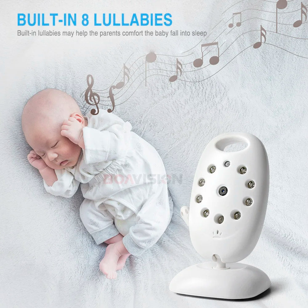Wireless Video Baby Monitor with 2.0'' LCD Screen, Two-Way Audio, Night Vision, Temperature Monitoring, and 8 Lullabies