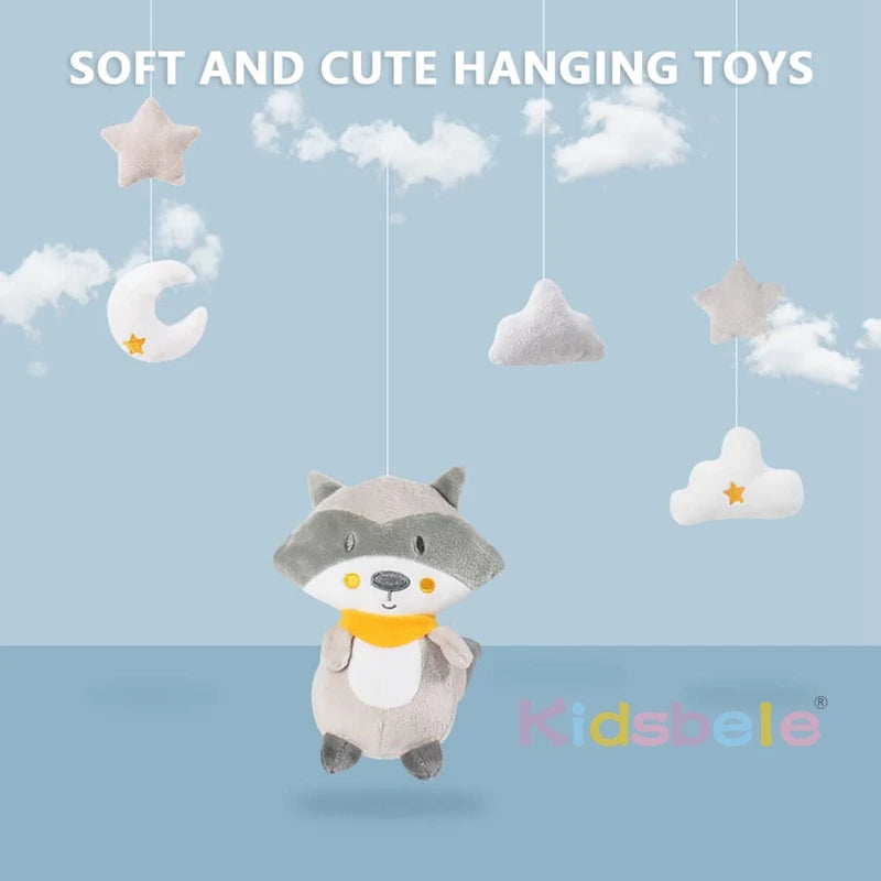 Whimsical Raccoon Musical Mobile for Cribs - Enchanting Hanging Toys for Infants