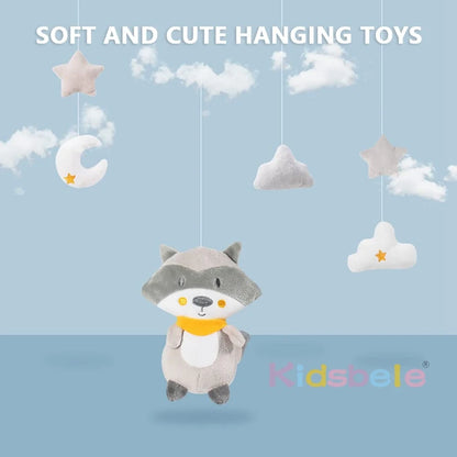 Whimsical Raccoon Musical Mobile for Cribs - Enchanting Hanging Toys for Infants