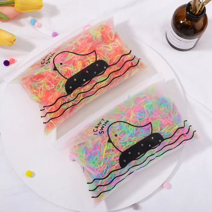 500Pcs Colorful Elastic Hair Bands for Girls - Fun Disposable Ponytail Holders for Kids