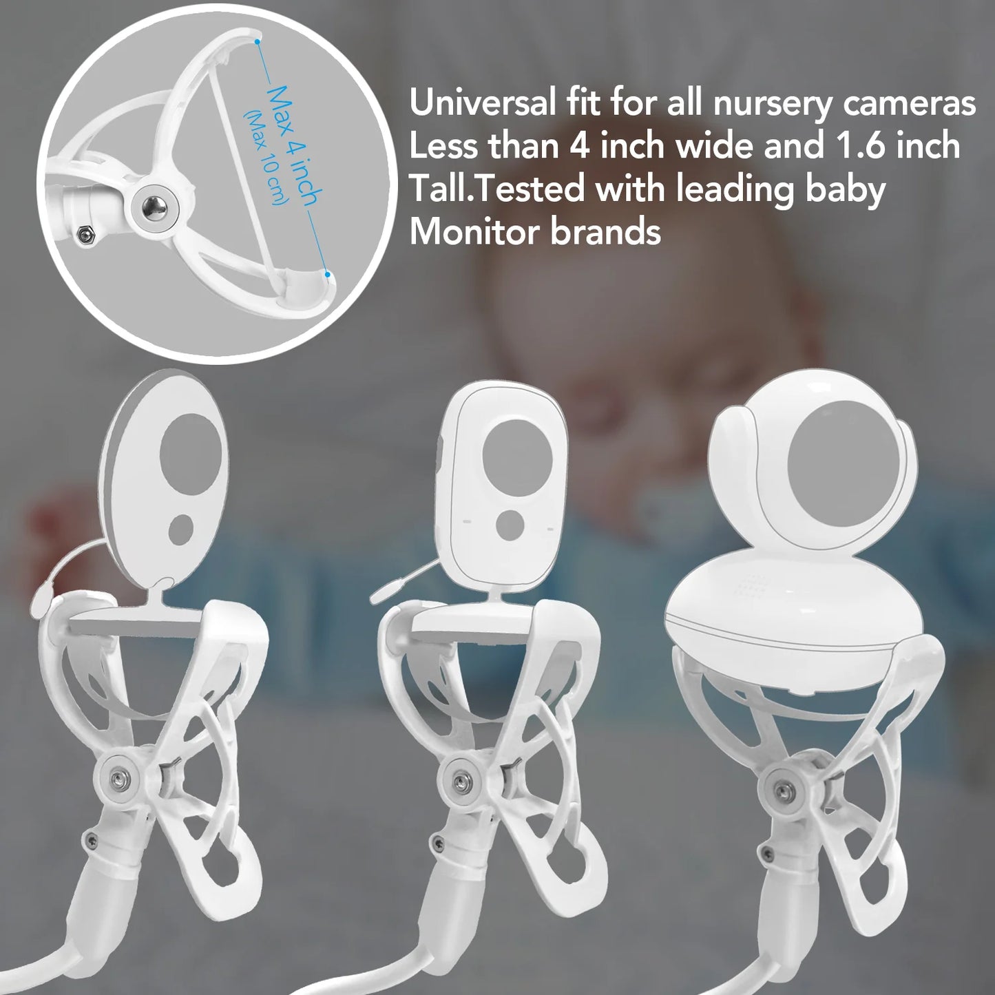 Adjustable 85cm Universal Baby Monitor Mount with Flexible Long Arm Cradle for Phones and Cameras