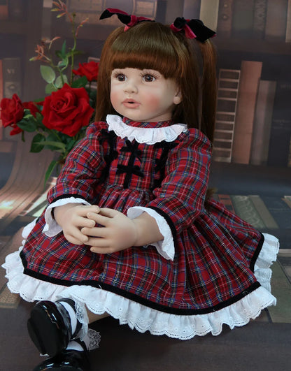 60cm Realistic Cloth Body Reborn Doll - Soft Vinyl Long-Haired Girl Betty Princess Baby Gift