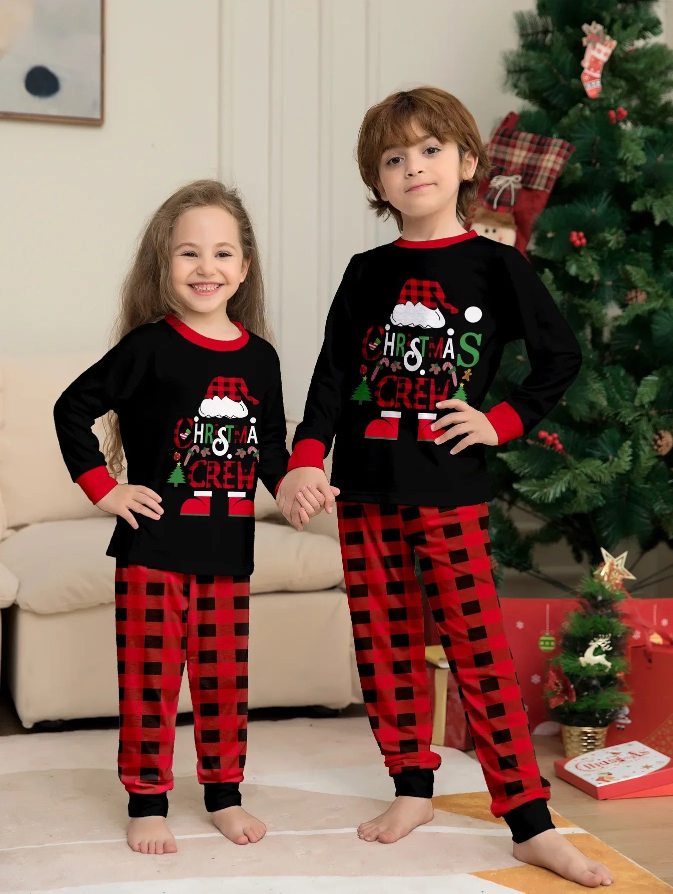 Christmas Family Matching Pajama Sets - Cartoon Print Sleepwear for Adults, Kids, and Babies - Festive Holiday Homewear