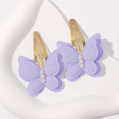 2-Pack Handmade Girls Butterfly Hair Clips - Stylish Headwear for Kids and Babies, Perfect for Parties and Everyday Use