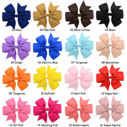 Vibrant Grosgrain Ribbon Hair Bow Clips for Girls - Colorful Hair Accessories for Kids