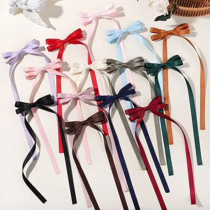2PCS Adorable Long Tassel Bow Headbands for Girls - Cute Hair Accessories for Parties and Daily Wear