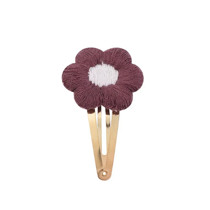 Vintage Floral Embroidery Hair Clips for Girls - Set of 2 Sweet Hair Pins