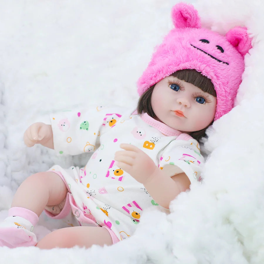 42cm Realistic Reborn Baby Doll - Silicone Toddler Princess with Soft Cloth Body, Perfect Lifelike Toy for Kids and Christmas Gifts