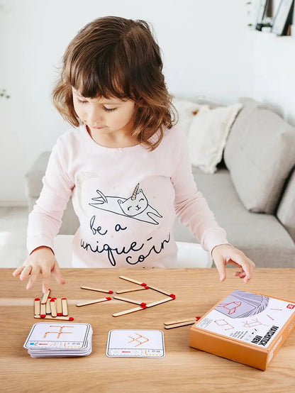Montessori Matchstick Puzzle Game for Kids - Creative Logic Training Board Game
