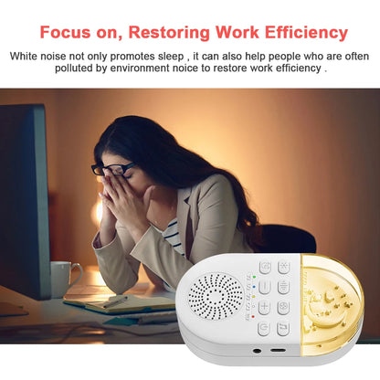 Portable Baby Soothing Sound Machine with 24 Natural Sounds and Gentle Breathing Light for Sleep and Relaxation