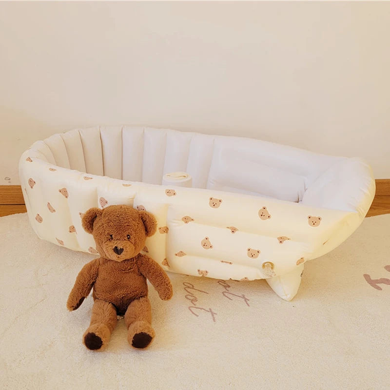 Portable Inflatable Baby Bath Tub - Folding Outdoor Water Play Pool for Newborns and Infants