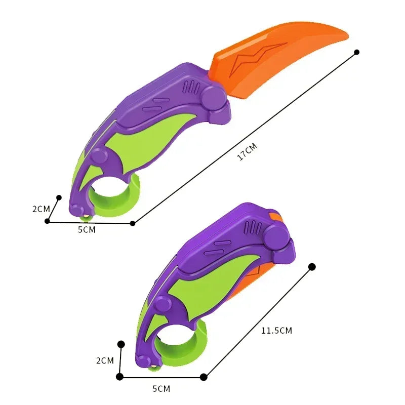 3D Printed Gravity Claw Fidget Knife Toy for Stress Relief and Sensory Play