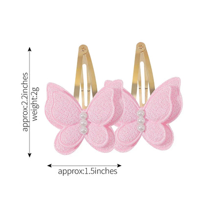 2-Pack Handmade Girls Butterfly Hair Clips - Stylish Headwear for Kids and Babies, Perfect for Parties and Everyday Use