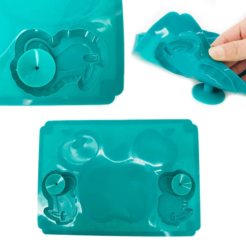 Dinosaur-Themed Baby Feeding Set with Non-Slip Plate, Training Bowl, Spoon, and Fork