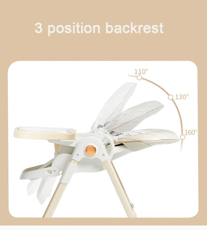 Adjustable Baby Feeding Chair with Wheels - Safe and Comfortable High Chair for Infants and Toddlers