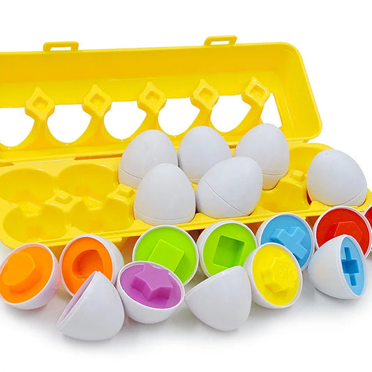 Montessori Egg Puzzle Set: 26 PCS Educational Shape and Alphabet Matching Toys for Kids