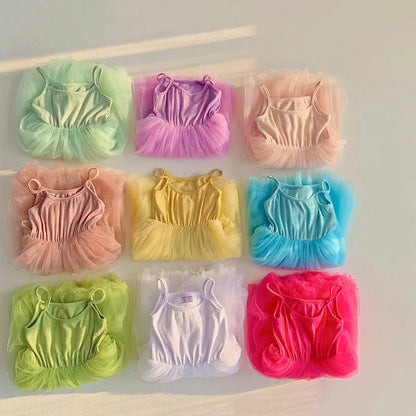 Summer Princess Tulle Vest Dress for Baby Girls 2-6 Years - Perfect for Birthday and Wedding Parties