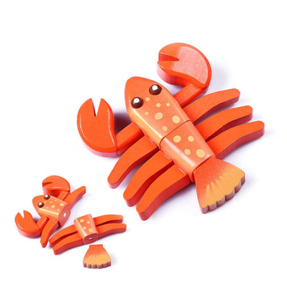 Wooden Pretend Play Kitchen Toy Set: Cutting Vegetables, Fish & Meat for Creative Learning and Fun