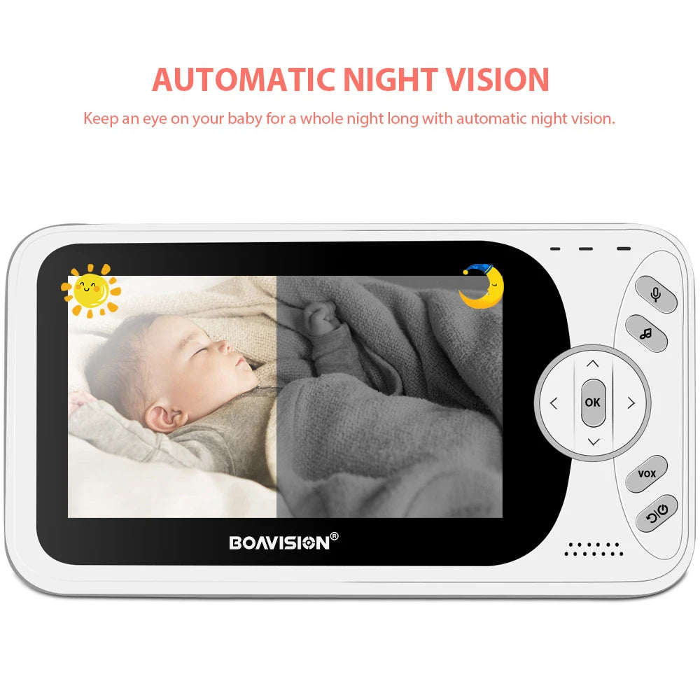 Portable 4.3 Inch Wireless Video Baby Monitor with Night Vision and Two-Way Intercom - VB608 Baby Nanny Camera