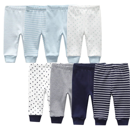 Unisex Cotton Baby Leggings Set - Solid and Striped Designs for Infants 3-12 Months