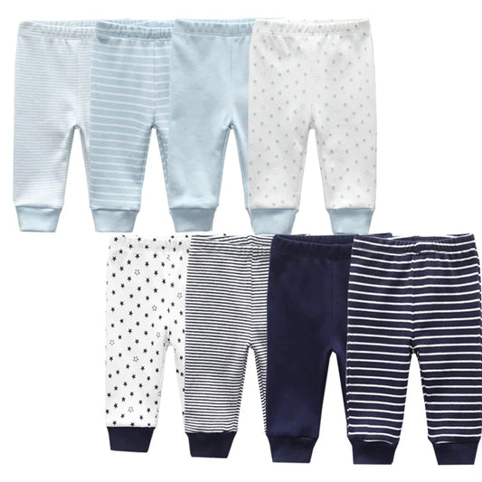 Unisex Cotton Baby Leggings Set - Solid and Striped Designs for Infants 3-12 Months