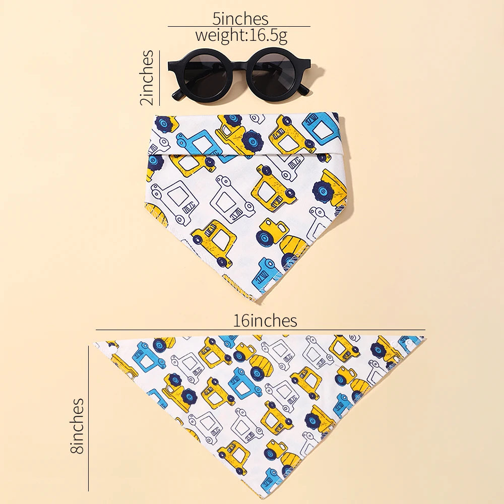 Adorable Baby Bib and Sunglasses Set with Bandana for Outdoor Sun Safety – Perfect Gift for Newborns and Kids Fashion