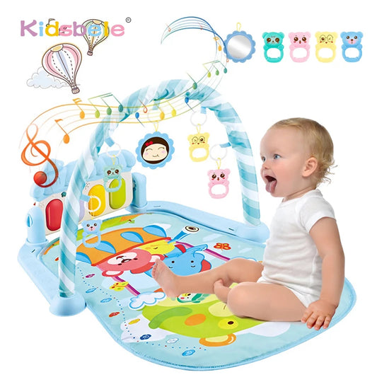 Deluxe 3-in-1 Baby Activity Gym with Kick Piano, Crawling Mat, and Hanging Toys