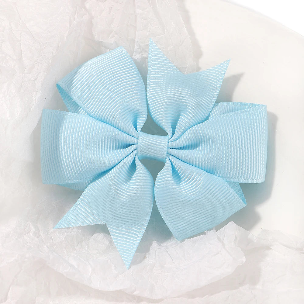 Vibrant Grosgrain Ribbon Hair Bow Clips for Girls - Colorful Hair Accessories for Kids