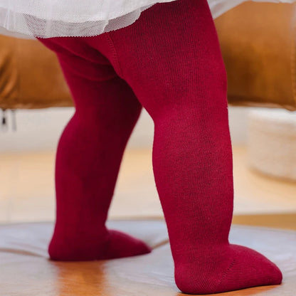 Toddler Girls Soft Cotton Blend Pantyhose - Casual Solid Color Tights for Infants