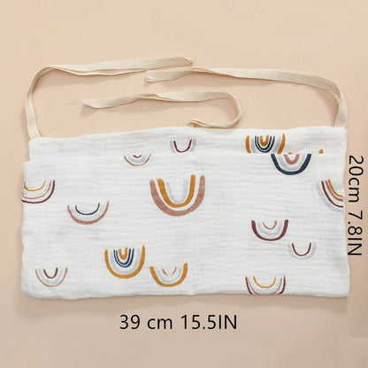 Large Multifunctional Cotton Baby Crib Organizer - 39x20cm Storage Bag for Diapers and Essentials