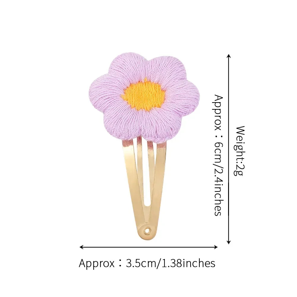 Vintage Floral Embroidery Hair Clips for Girls - Set of 2 Sweet Hair Pins