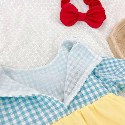 Adorable 2-Piece Summer Newborn Princess Jumpsuit with Matching Headband for Baby Girls