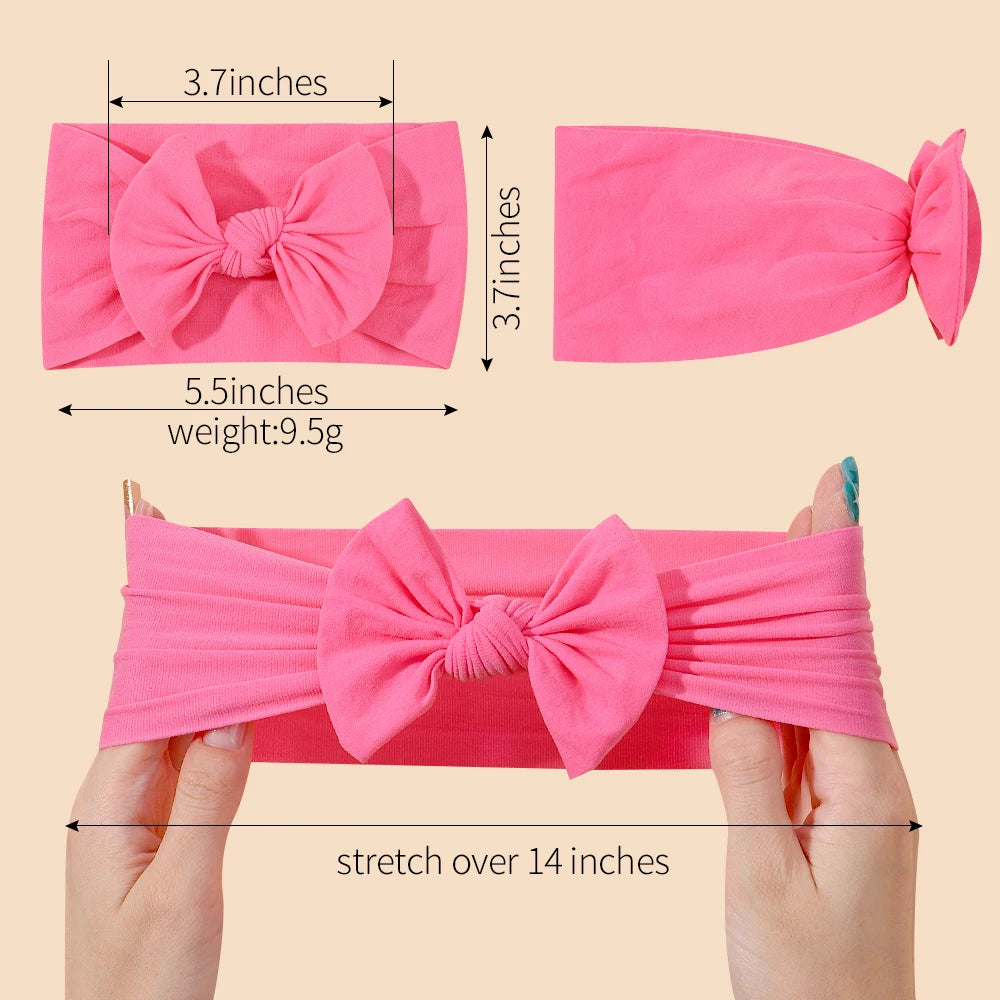 Vibrant Bowknot Hairband for Baby Girls - Elastic Headwear in Candy Colors