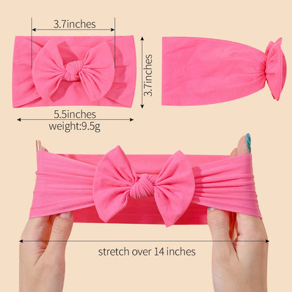 Vibrant Bowknot Hairband for Baby Girls - Elastic Headwear in Candy Colors