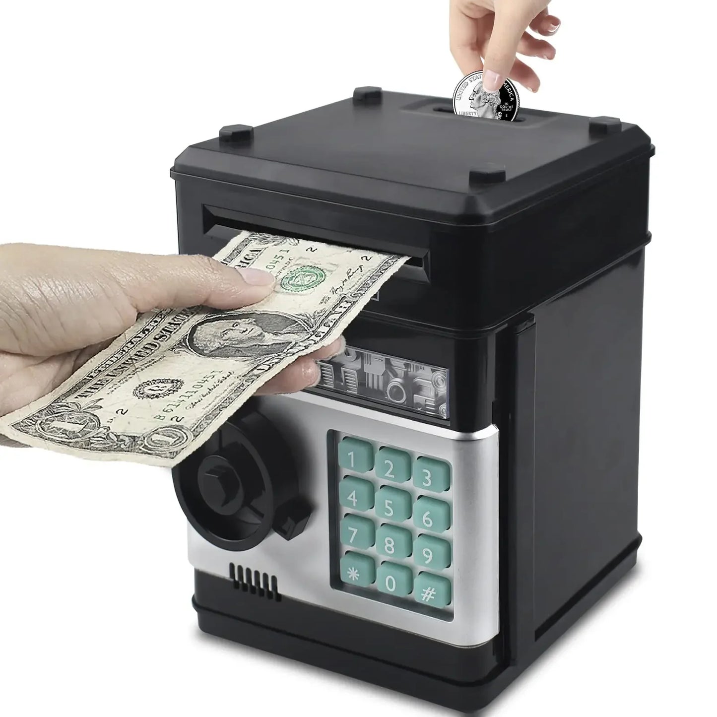 Interactive Electronic Piggy Bank with Password Protection - Kid's Digital Cash Saving ATM Machine Gift