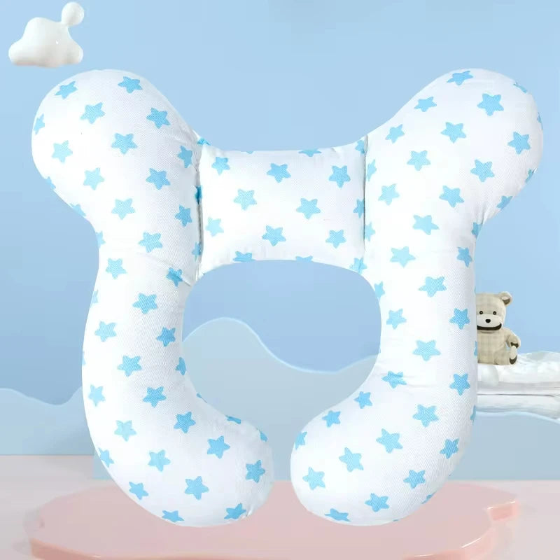 U-Shaped Infant Travel Pillow with Cartoon Design for Neck Support in Strollers - Ideal for Ages 0-3Y