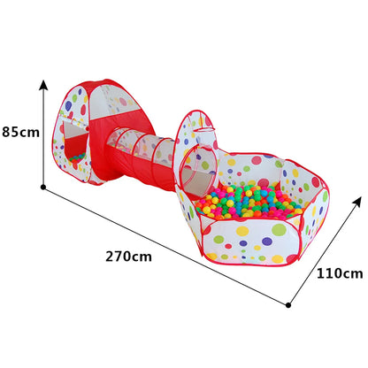 Ultimate 3-in-1 Kids Ball Pool and Playpen with Crawling Tunnel - Portable Indoor/Outdoor Fun for Ages 0-14+ (Balls Not Included)