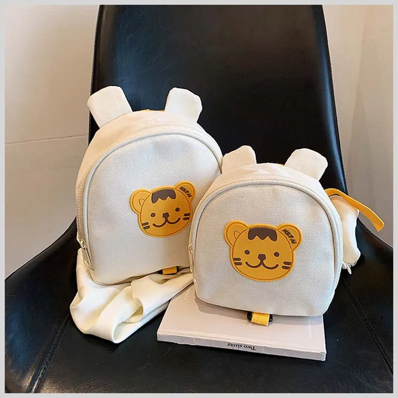 Adorable Cartoon Bear Anti-Lost Baby Backpack for Kindergarten Kids - Canvas Harness School Bag for Boys and Girls