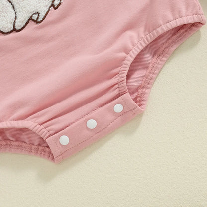 Adorable Baby Girl Halloween Rompers with Fuzzy Ghost Embroidery - Long Sleeve Jumpsuits for Newborns (0-18 Months)